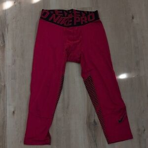 Nike Pro - Red Black Leggings - Mens Small